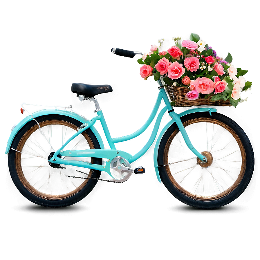 Aesthetic Bicycle with Flowers PNG 55 PNG with transparent background