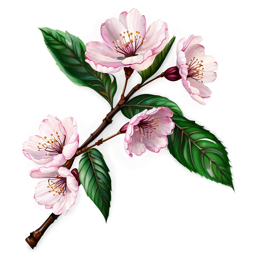 Aesthetic Cherry Blossom Branch PNG kgo PNG with transparent background
