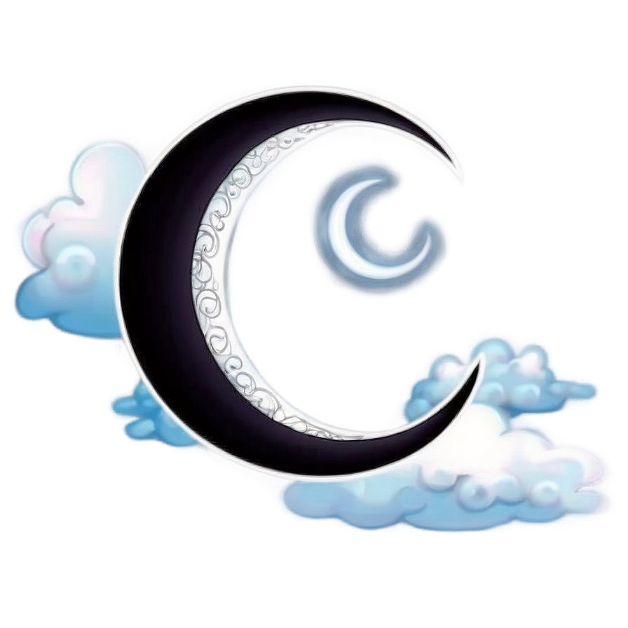 Aesthetic Cloud And Crescent Moon Png 79