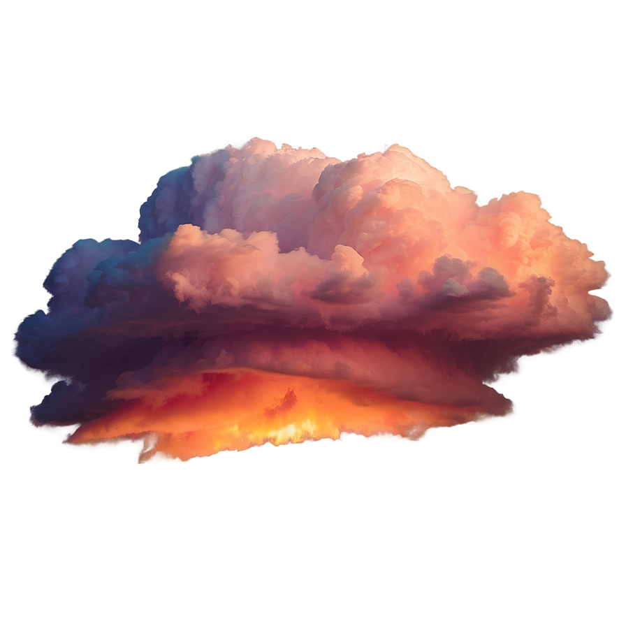 Aesthetic Cloud In Fiery Sunset Png Caa58