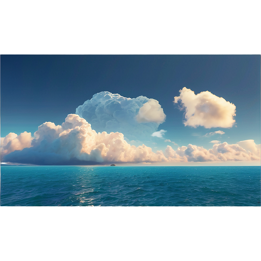 Aesthetic Cloud Over Ocean Scene Png Dgn