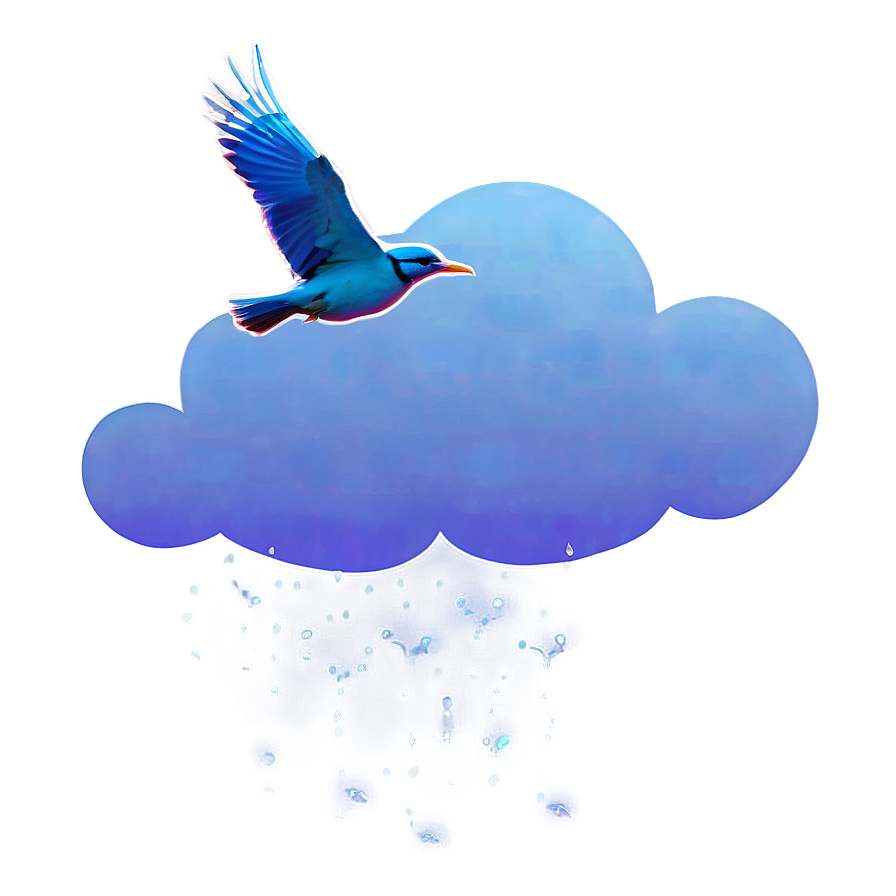 Aesthetic Cloud With Bird Silhouettes Png 79