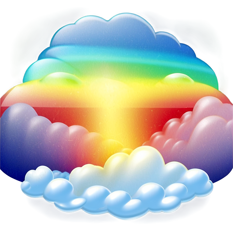 Aesthetic Cloud With Rainbow Bridge Png 98