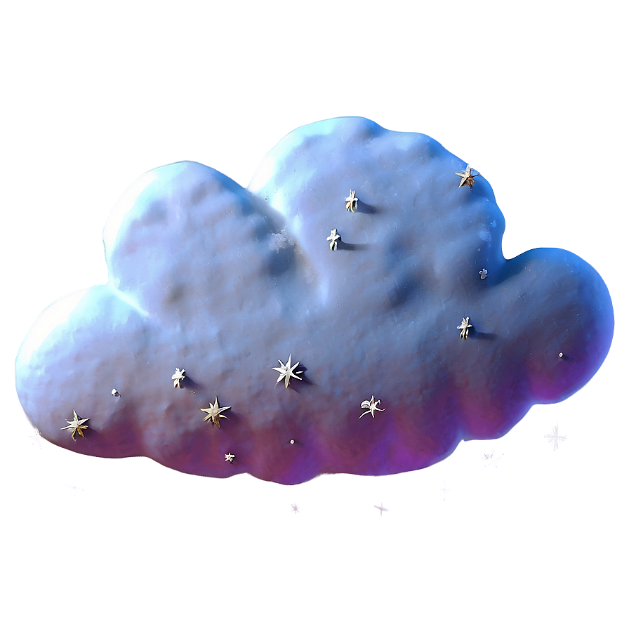 Aesthetic Cloud With Shooting Stars Png Pfm