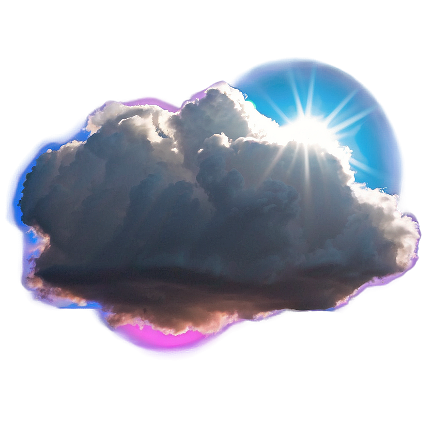 Aesthetic Cloud With Sun Flare Png Xiq78