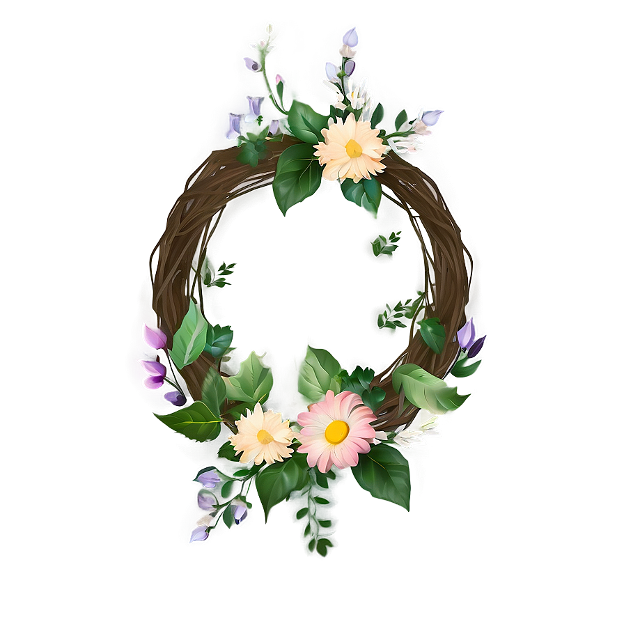 Aesthetic Floral Wreath Png 06112024