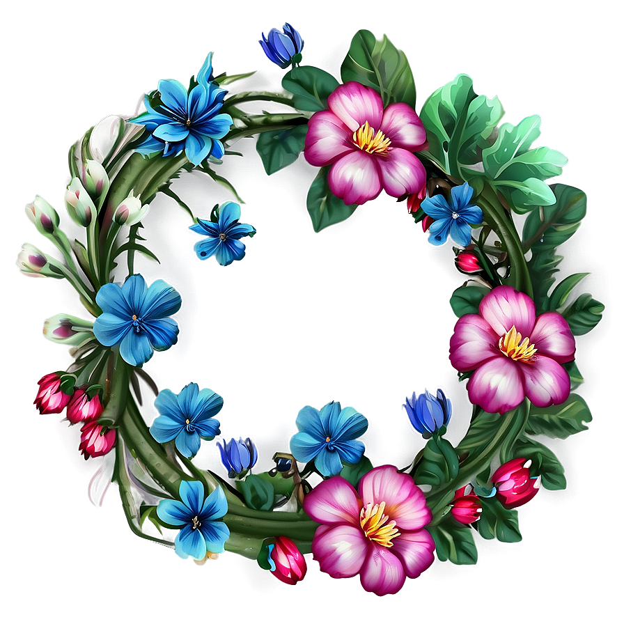 Aesthetic Floral Wreath Png Qwj