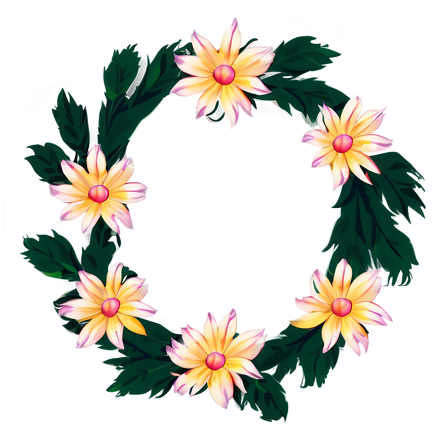Aesthetic Floral Wreath PNG tvb81 PNG with transparent background