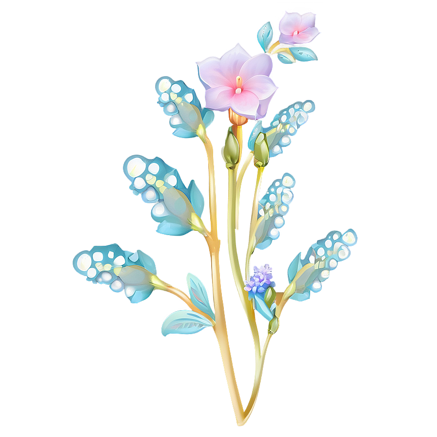 Aesthetic Flower In Dew Png 44