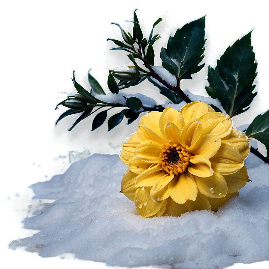 Aesthetic Flower In Snow Png Bcm41