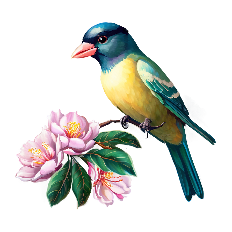 Aesthetic Flowers And Birds Png 92