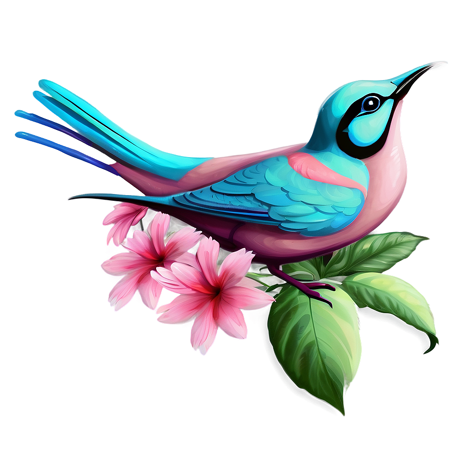 Aesthetic Flowers And Birds Png Gry