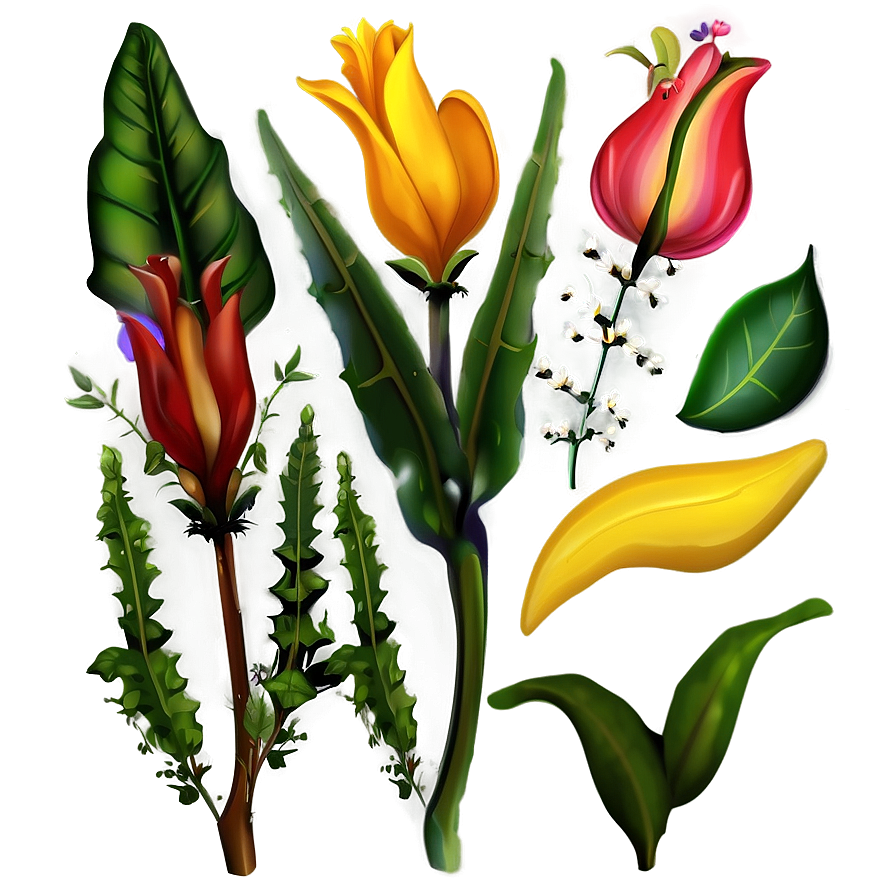 Aesthetic Flowers And Leaves Png 06282024