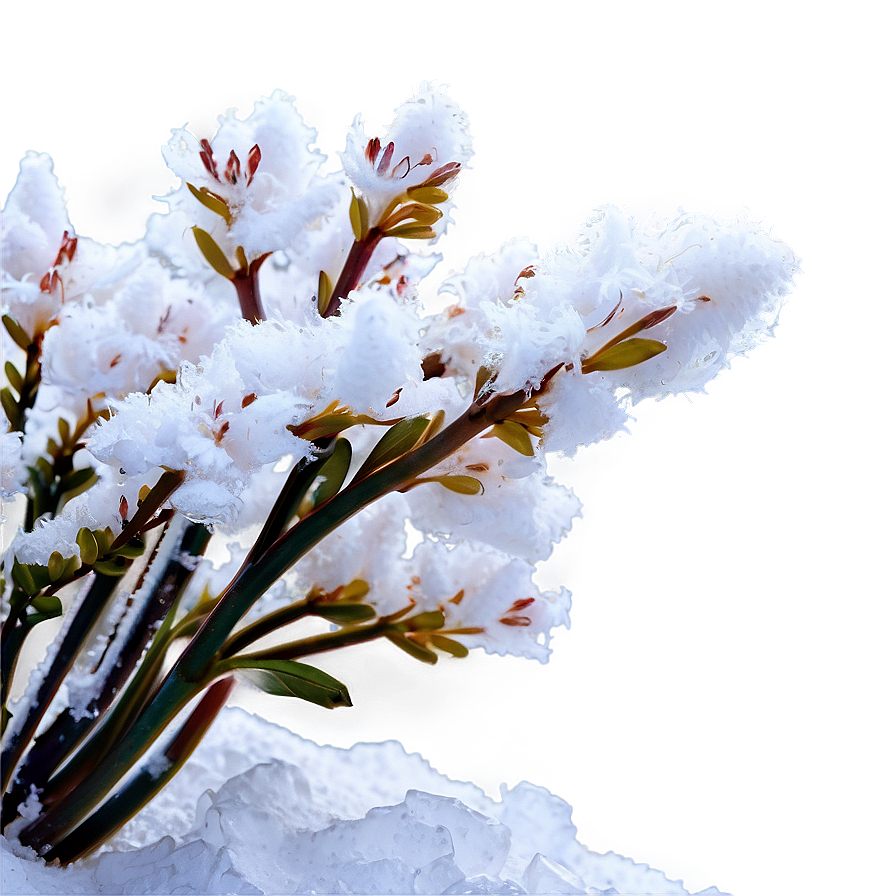 Aesthetic Flowers In Snow Png 42