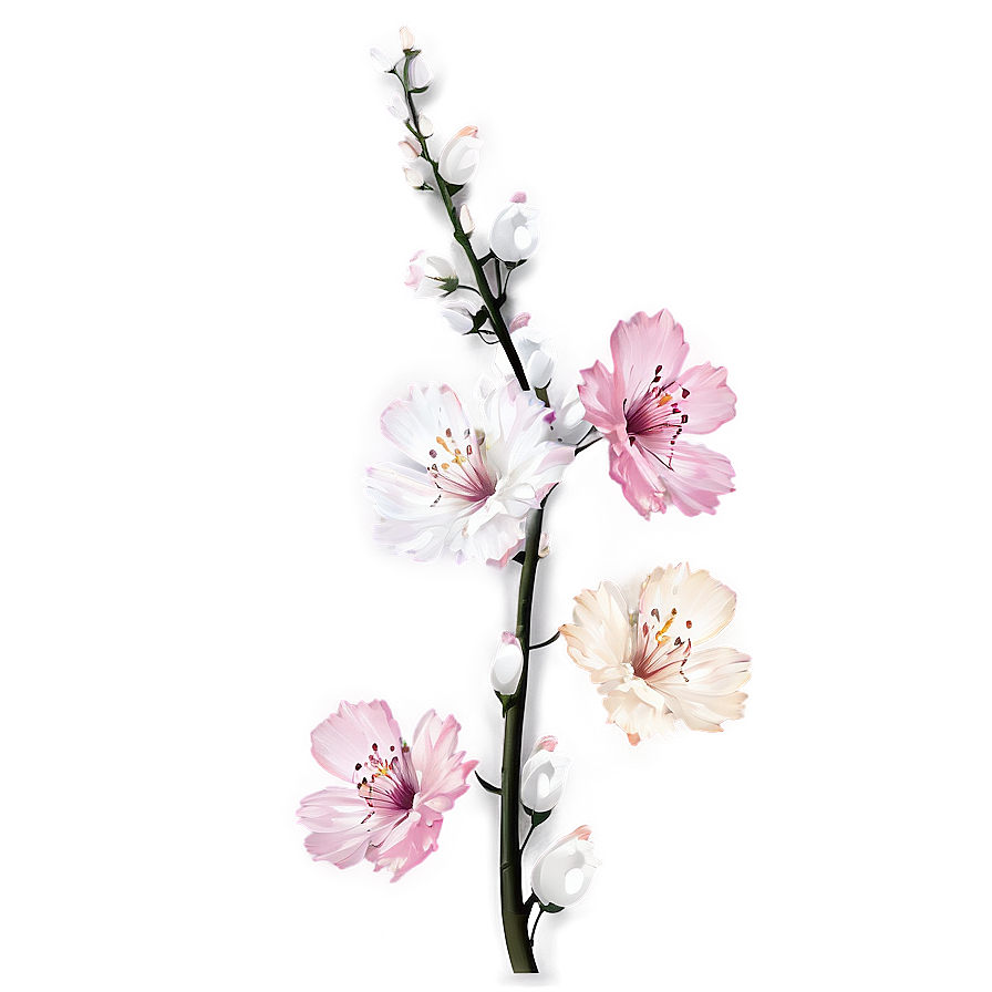 Aesthetic Flowers On Branch Png 06282024