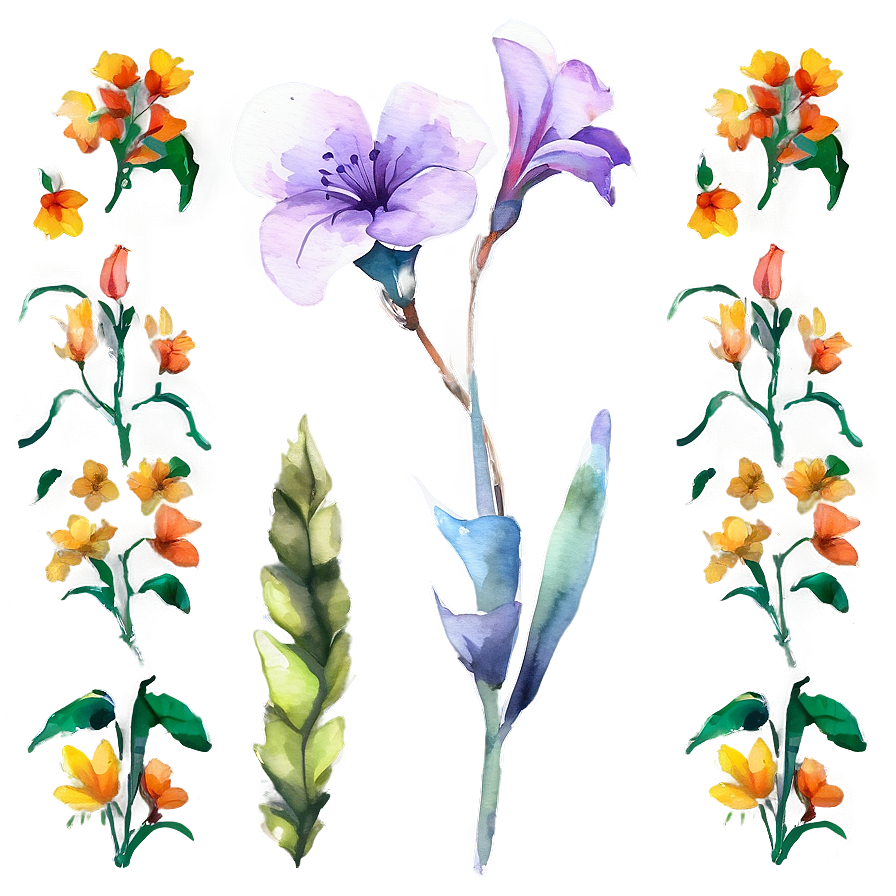 Aesthetic Flowers Watercolor Png 06282024