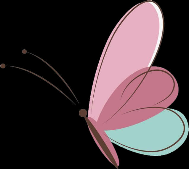 Aesthetic Pink Butterfly In Nature