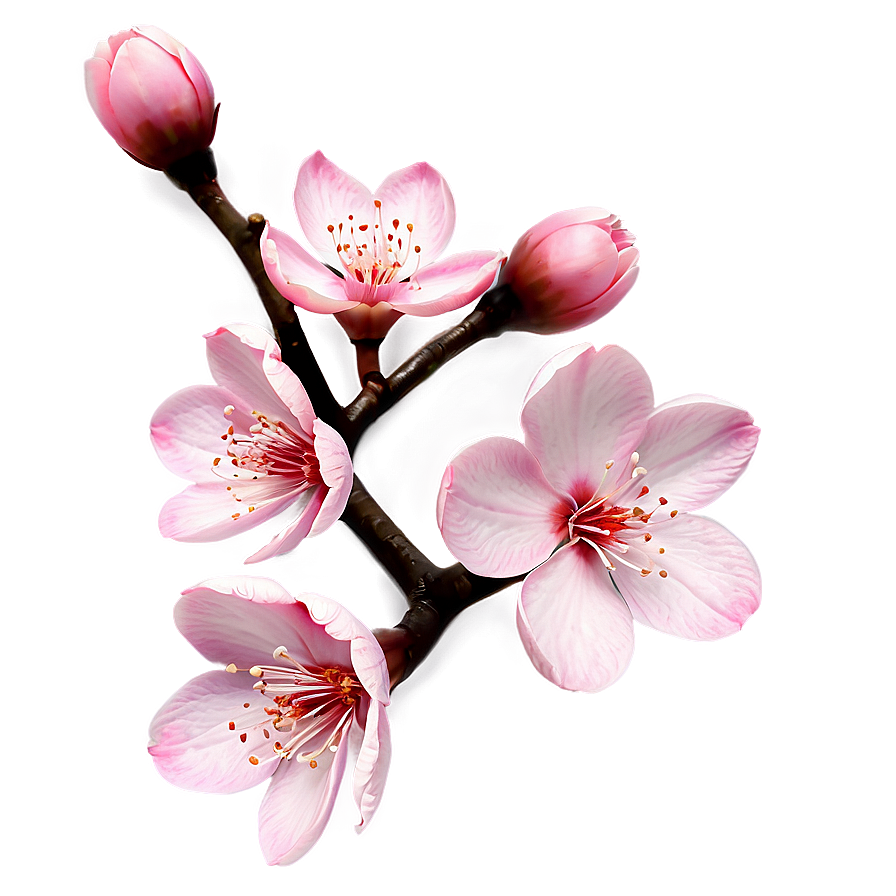 Aesthetic Pink Sakura Flowers Png Flc14