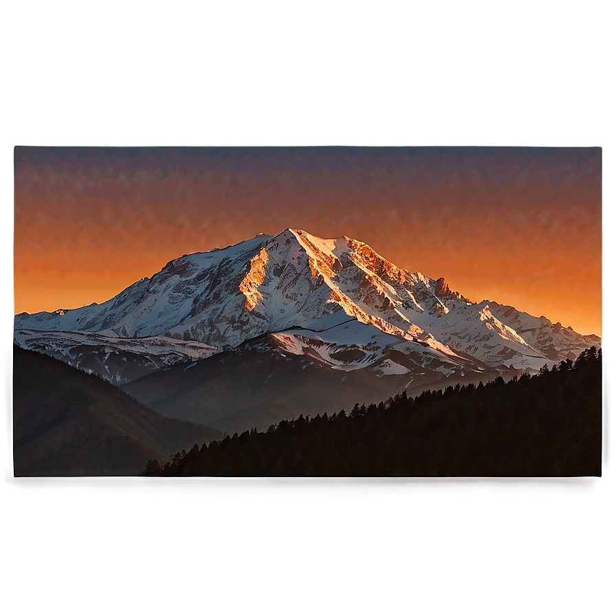 Aesthetic Sunrise Over Mountains PNG 06112024 PNG with transparent background