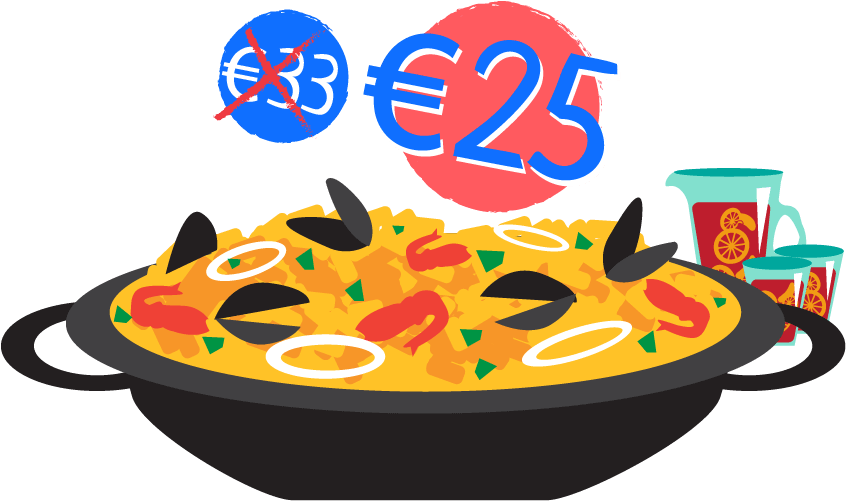 Paella Tasting Menu Discount Barcelona - Paella E Sangria Clip, HD Png Download PNG with transparent background