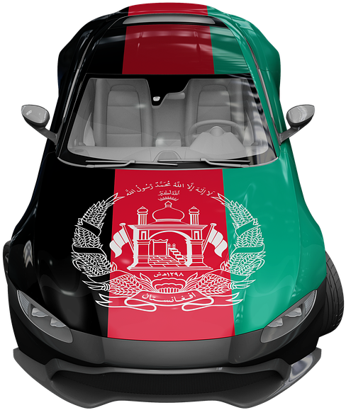 Afghanistan Flag Wrapped Car