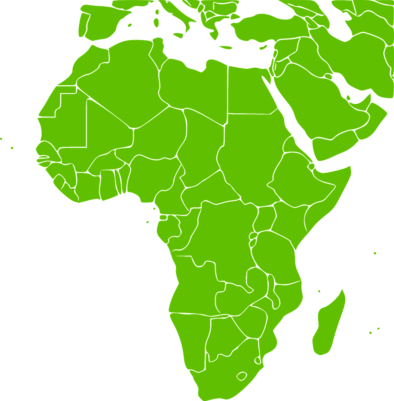 Africa Map Green, HD Png Download PNG with transparent background