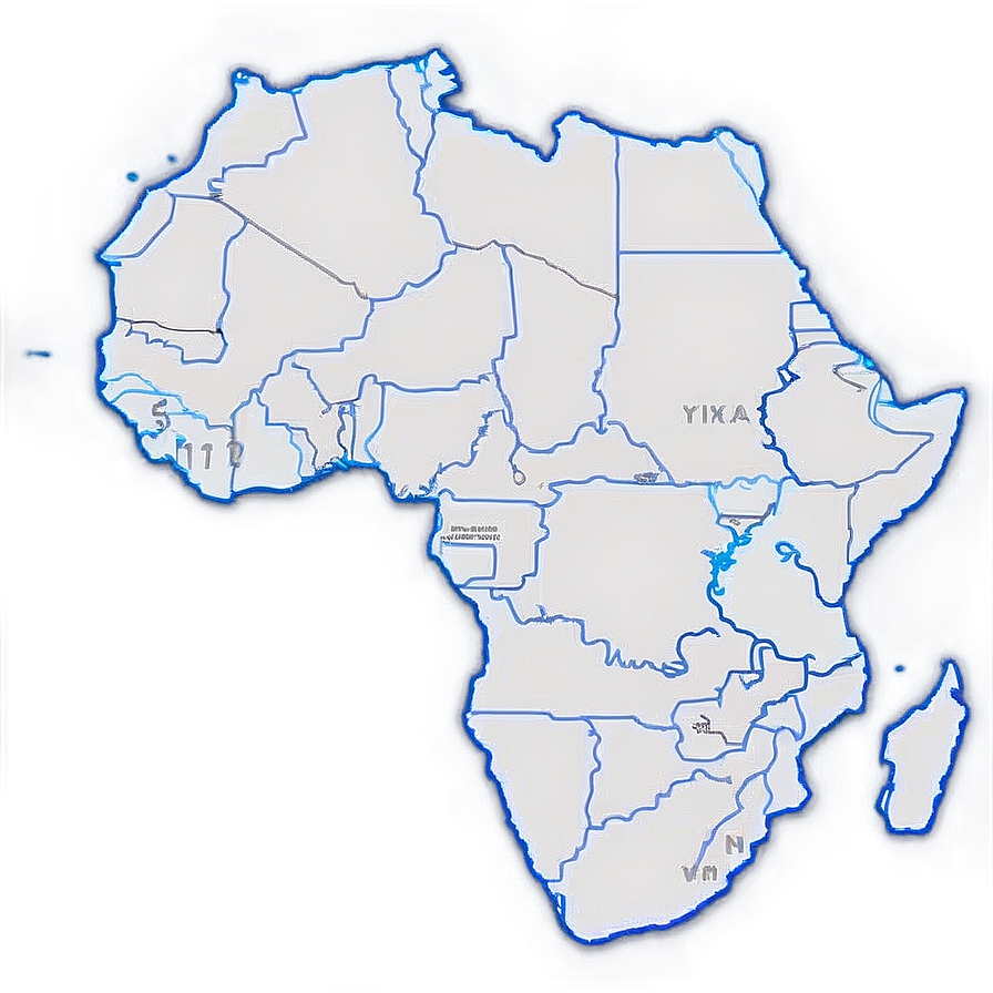 Africa Map Outline With Safari Theme Png Eku