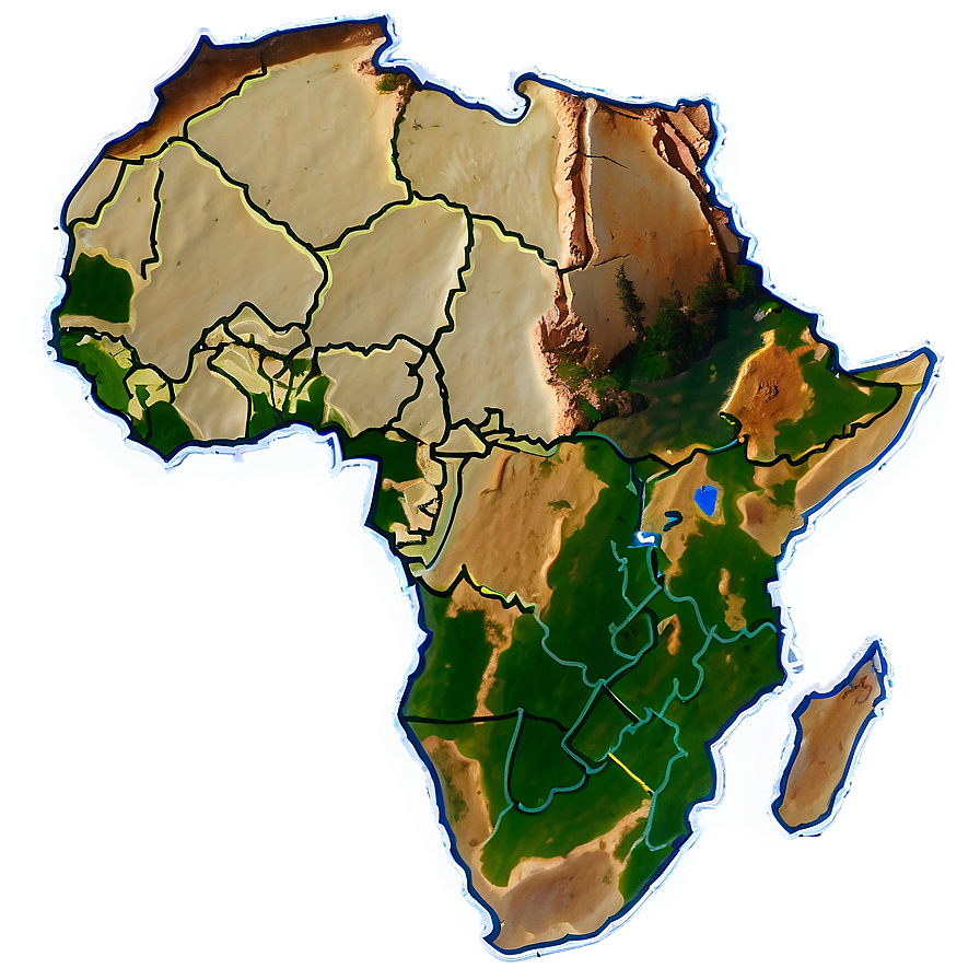 Africa Outline With Rivers Png Bdj