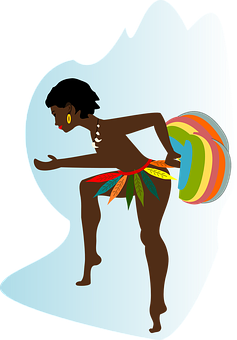 African Dancer Silhouette PNG with transparent background