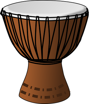 African Djembe Drum Illustration PNG with transparent background