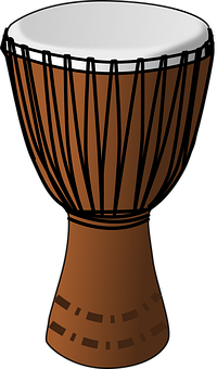 African Djembe Drum Illustration PNG with transparent background