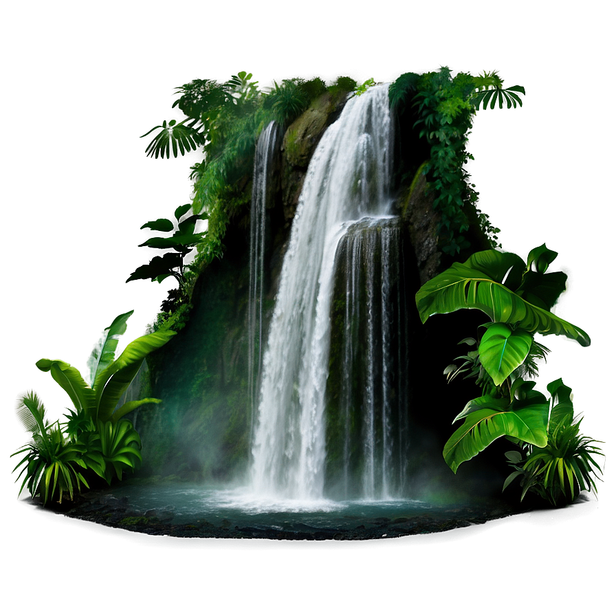 African Rainforest Waterfall Png Iiw