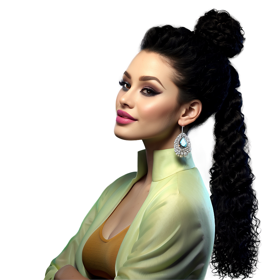 Afro Ponytail Style Png 06262024