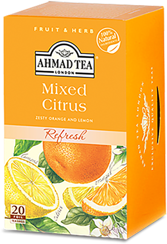 Mixed Citrus Tea - Ahmad Tea Mixed Citrus, HD Png Download PNG with transparent background