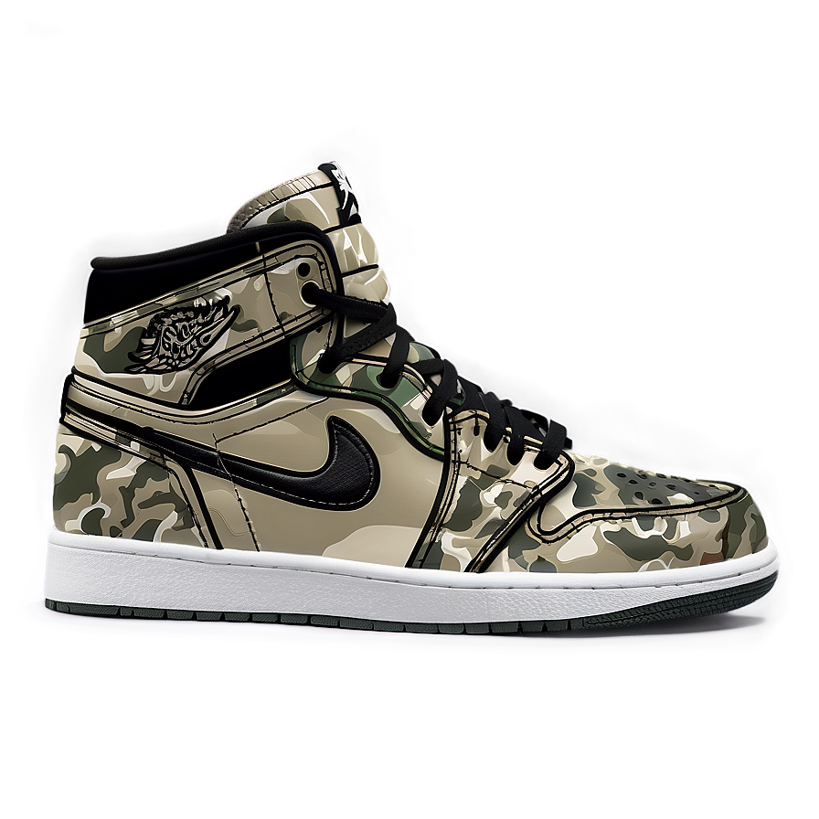 Air Jordan 1 Digital Camo Print Png Owx93