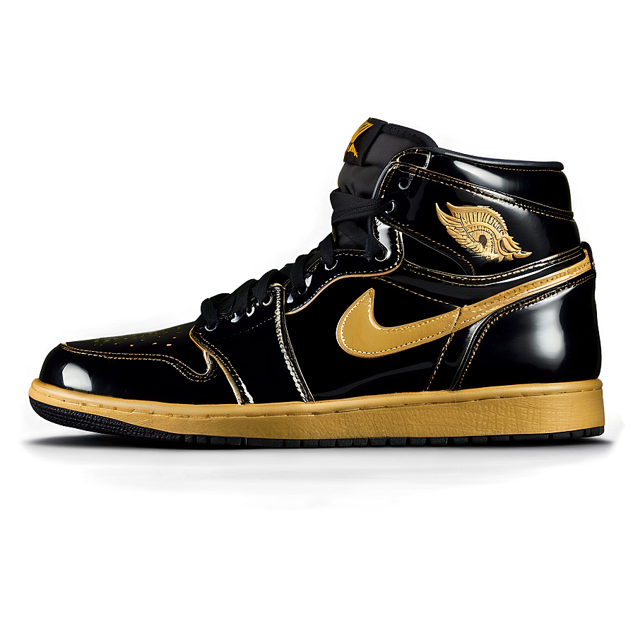 Air Jordan 1 Gold And Black Png 06202024