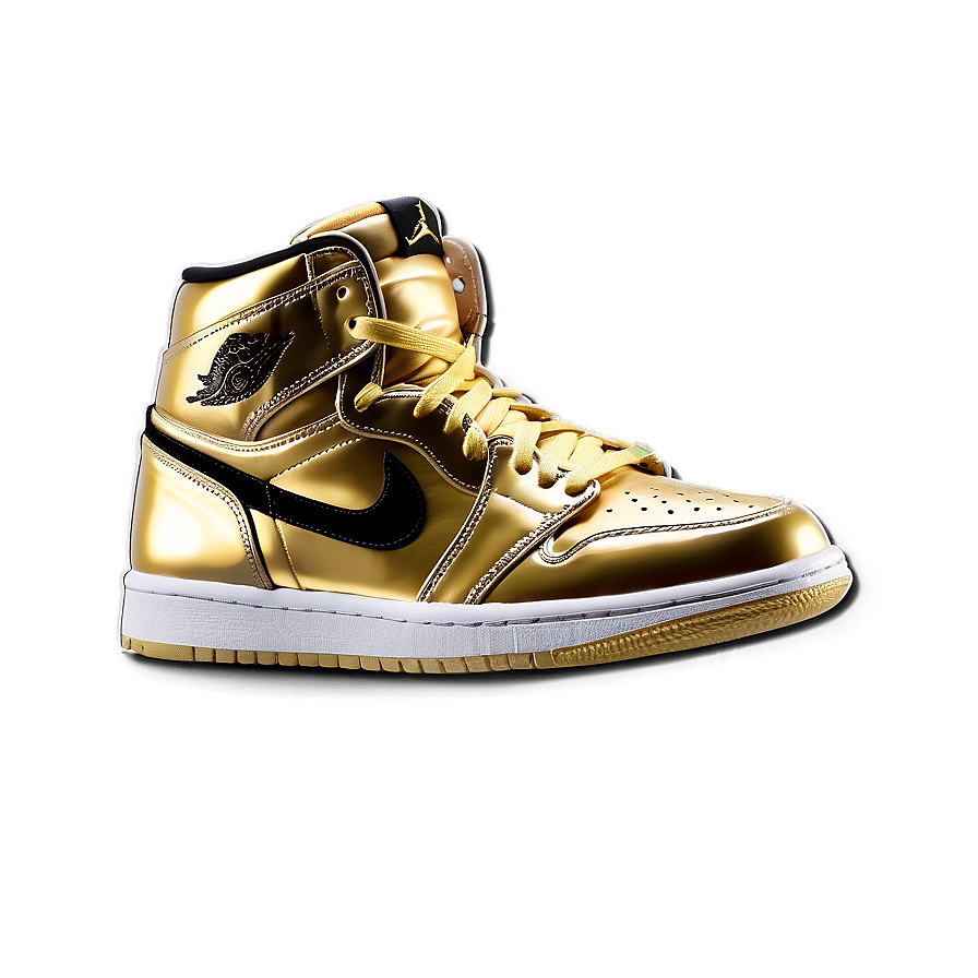 Air Jordan 1 Gold And Black Png Dcu76