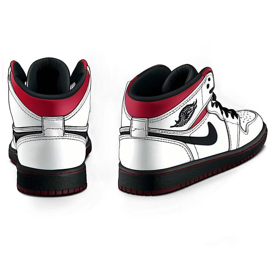 Air Jordan 1 Red And Black Png 06202024