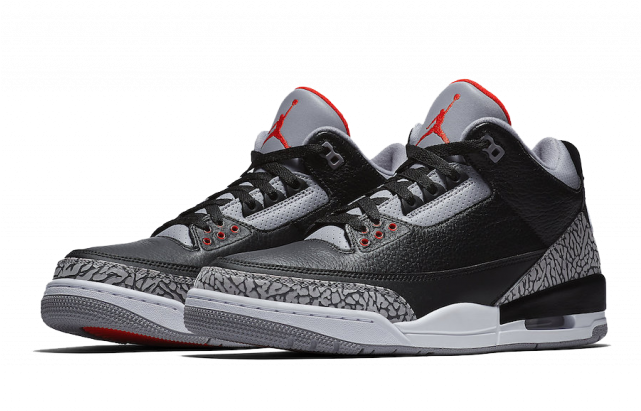 Air Jordan 3 Black Cement 2018, HD Png Download PNG with transparent background