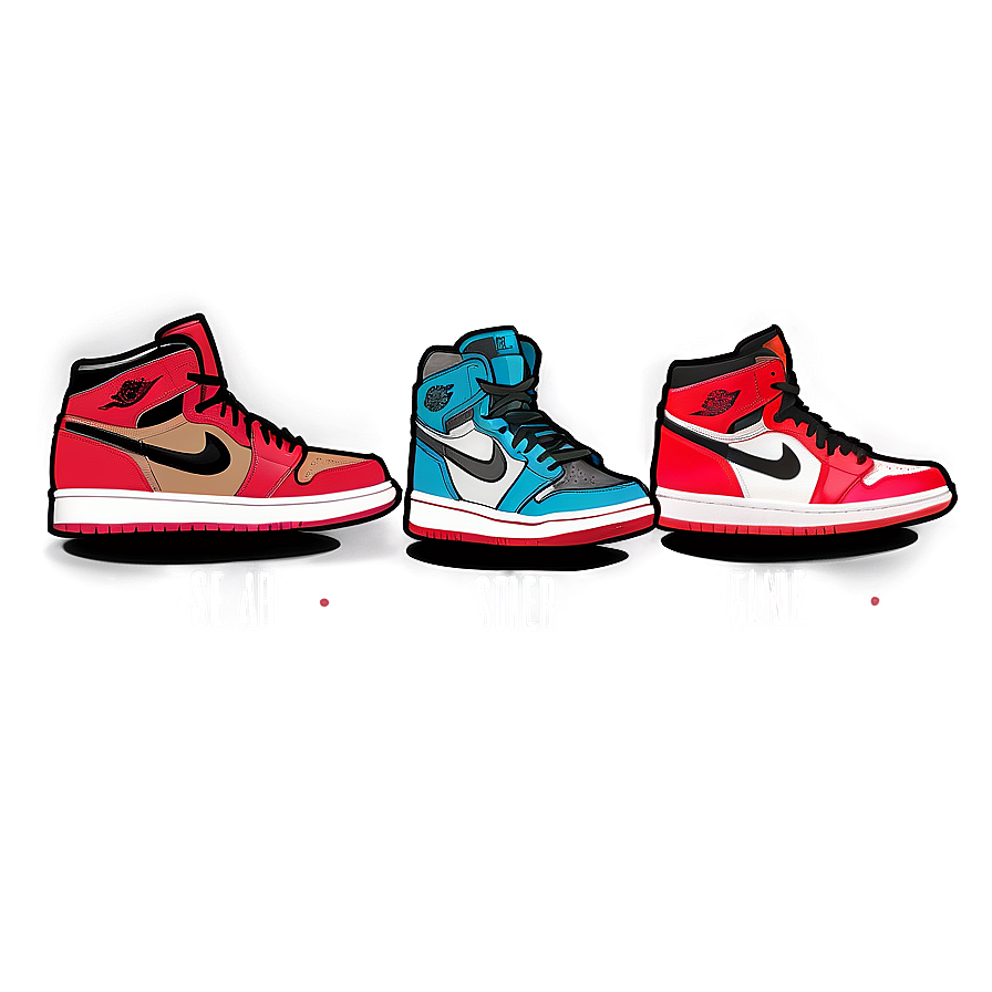 Air Jordan Retro Lineup PNG hmt66 PNG with transparent background