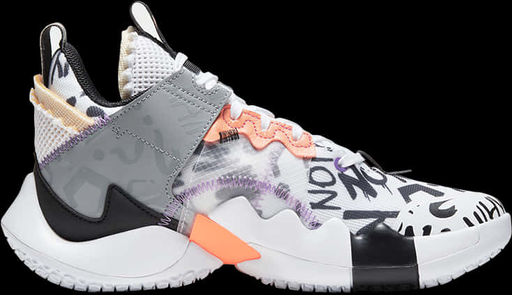 Air Jordan Sneaker Side View PNG with transparent background