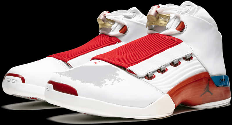 Air Jordan White Red Sneakers PNG with transparent background
