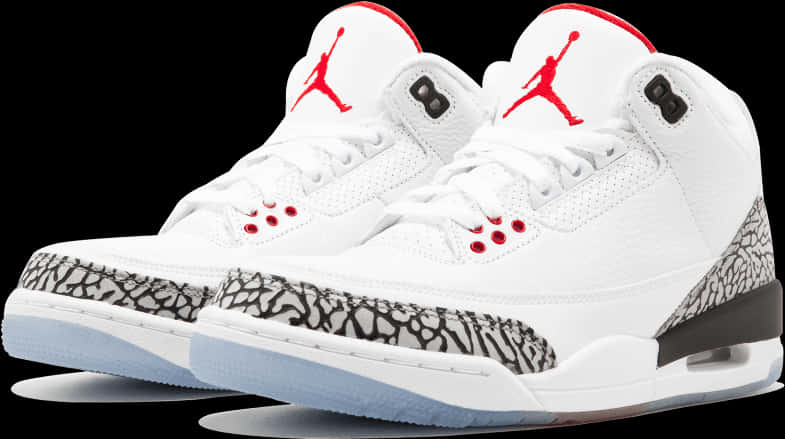 Air Jordan3 Retro Sneakers PNG with transparent background