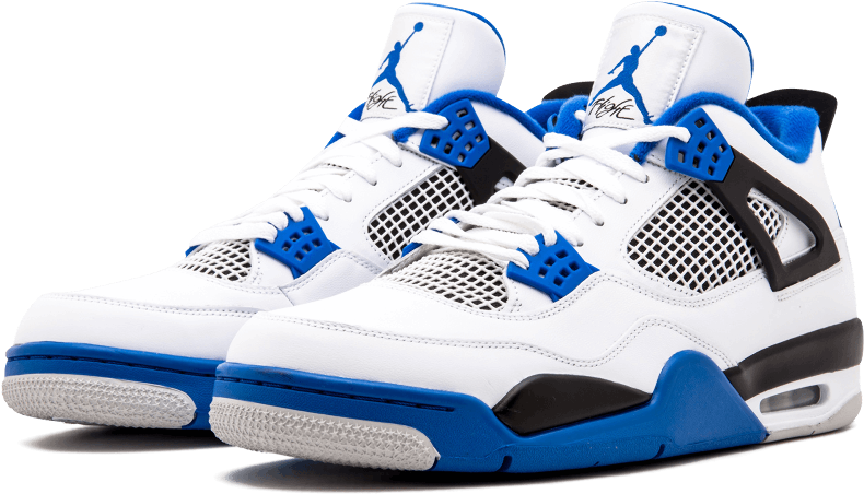 Air Jordan4 Retro White Blue Sneakers