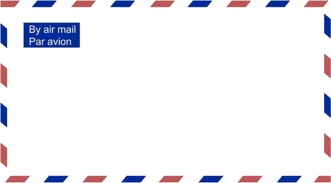 Air Mail Envelope Border Design PNG image with a transparent background, free high-resolution download