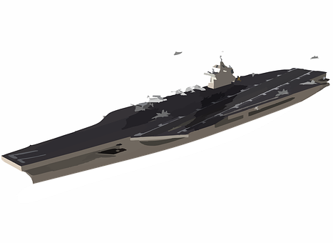 Aircraft Carrier Illustration PNG with transparent background
