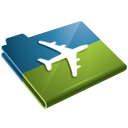 Airplane Iconon Flight Map Folder