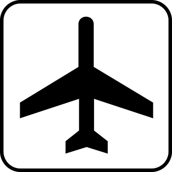 Airplane Silhouette Icon PNG with transparent background