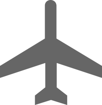 Airplane Silhouette Icon PNG with transparent background