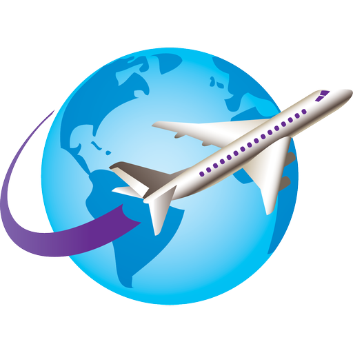 Airplane Travel Around The World Graphic PNG with transparent background